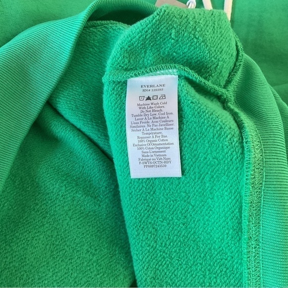 EVERLANE The Track Organic Cotton Popover Hoodie, Mint Green, NWT - Picture 7 of 9